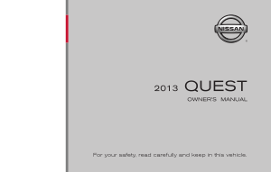 2013 Nissan QUEST Quick Reference Guide